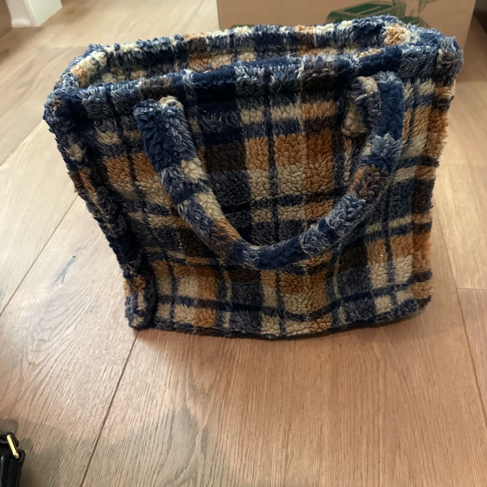 Velvet by Graham & Spencer Plaid Sherpa Tote Bag